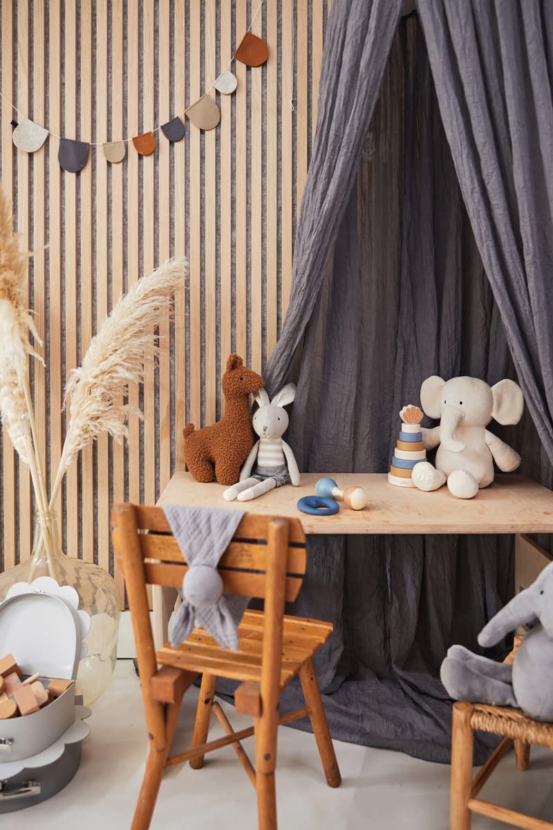 Jollein 037-001-65366 Stofftier Kuscheltier Hase Kaninchen Junge Joey grau 50 cm