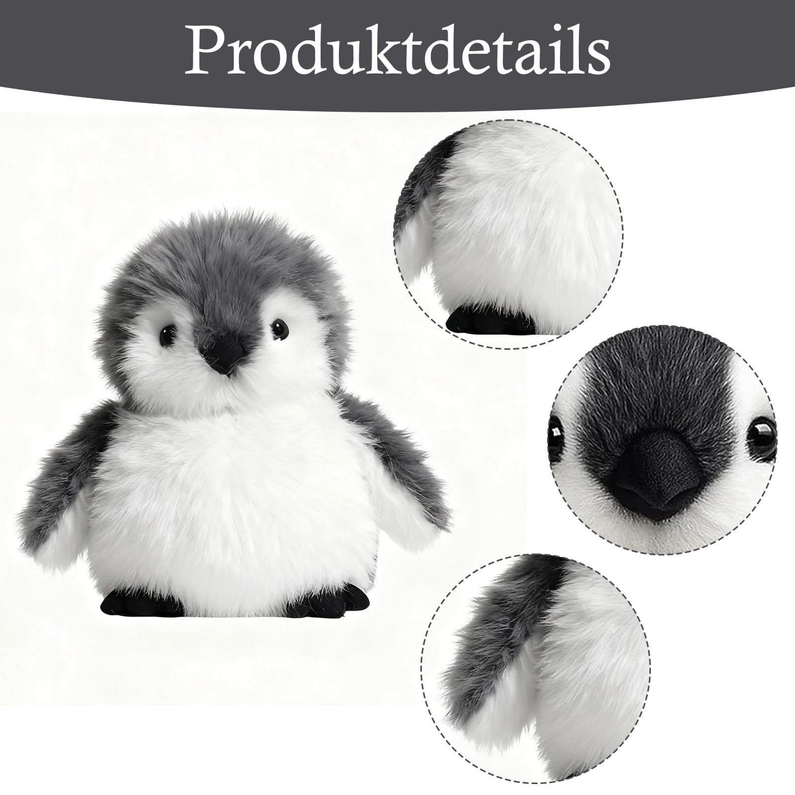 JcvPot Pinguin Kuscheltier, Weiches Stofftier Für Kinder Und Babys, Kuscheltier Pinguin Plüschtier 20 cm, Plüschtier