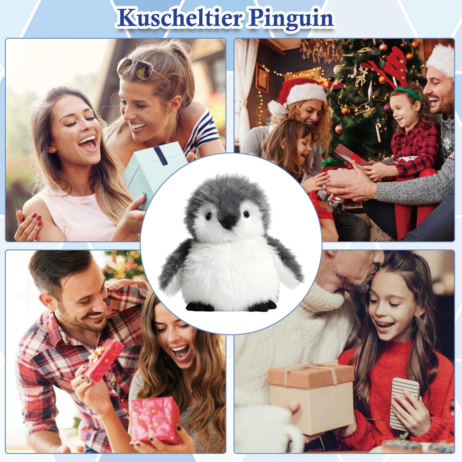 JcvPot Pinguin Kuscheltier, Weiches Stofftier Für Kinder Und Babys, Kuscheltier Pinguin Plüschtier 20 cm, Plüschtier