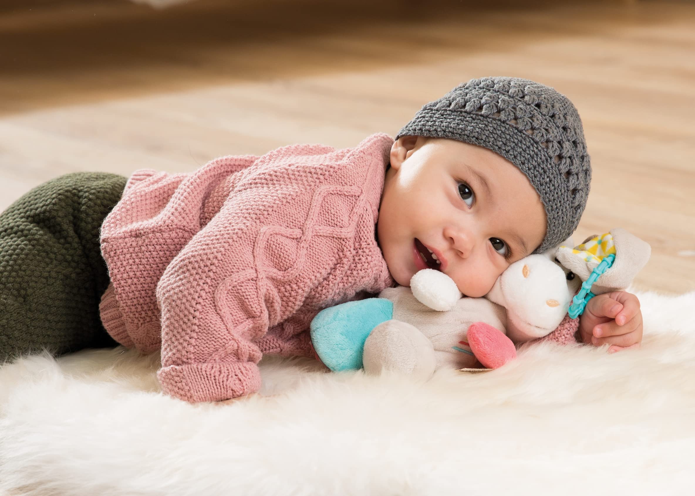 My First NICI Activity Kuscheltier Esel Muli – Spielzeug für Babys und Kleinkinder ab 3 Monaten zum Kuscheln und Fördern